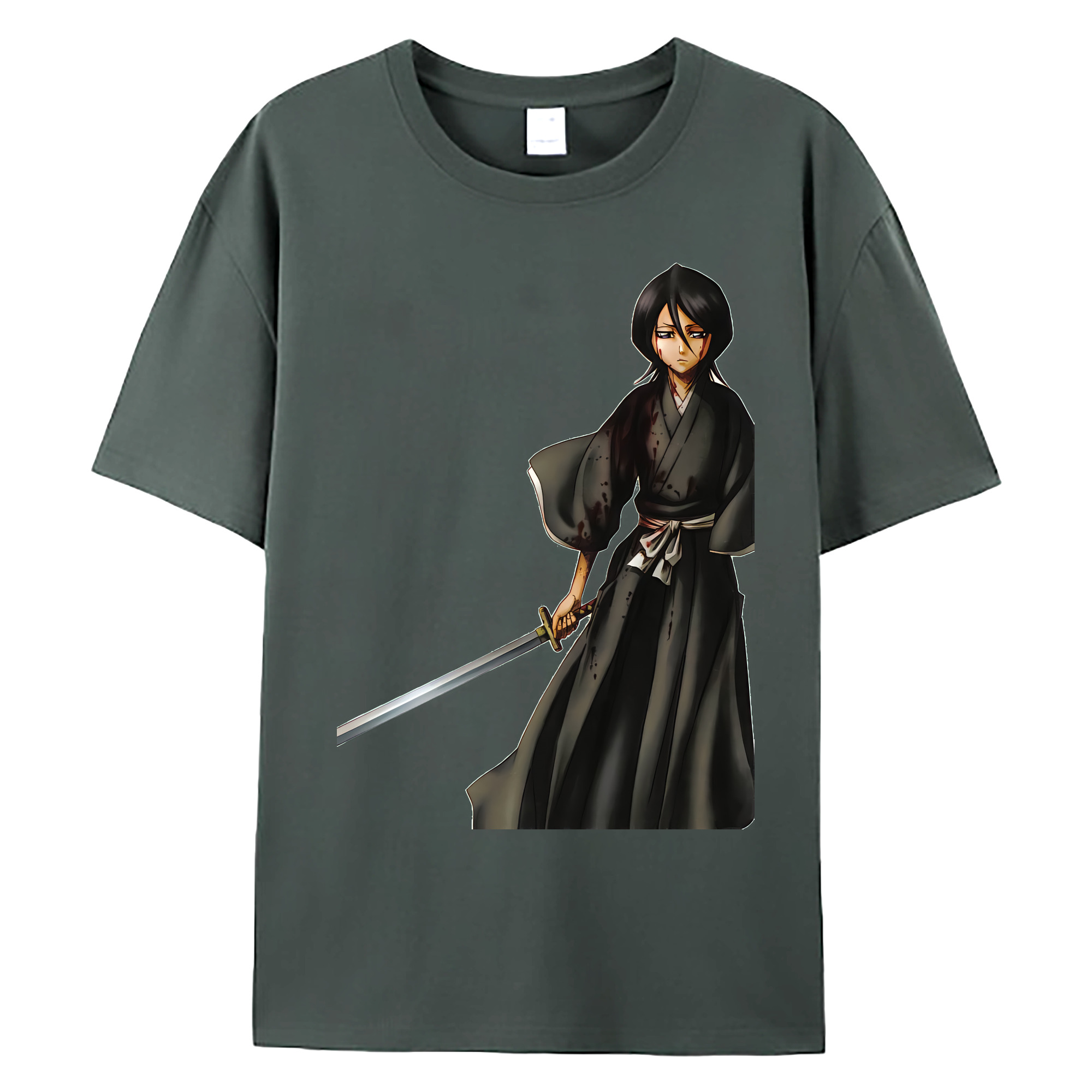 （画像用） ブリーチ 朽木ルキア BLEACH Kuchiki Rukia 綿100％ メンズ半袖Tシャツ｜肌触りやわらか＆通気性